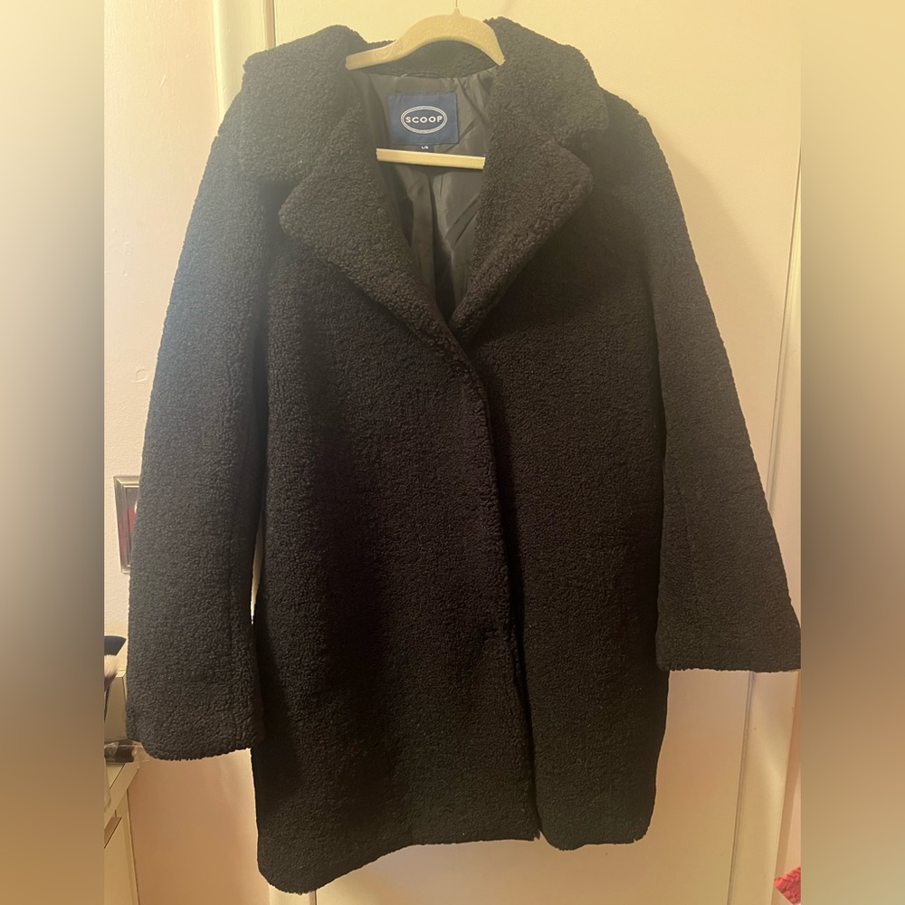 Scoop oversized sherpa coat black size L
